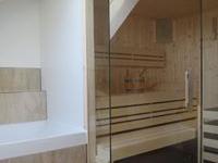 Sauna mit Glastür