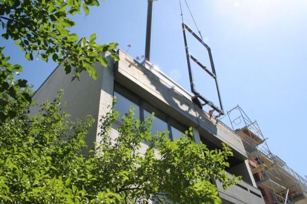 Einbau Fenster mit Kran