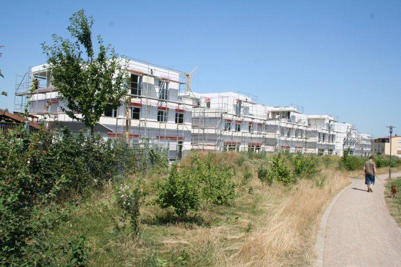 Mehrfamilienhäuser im Rohbau Fenster Einbau